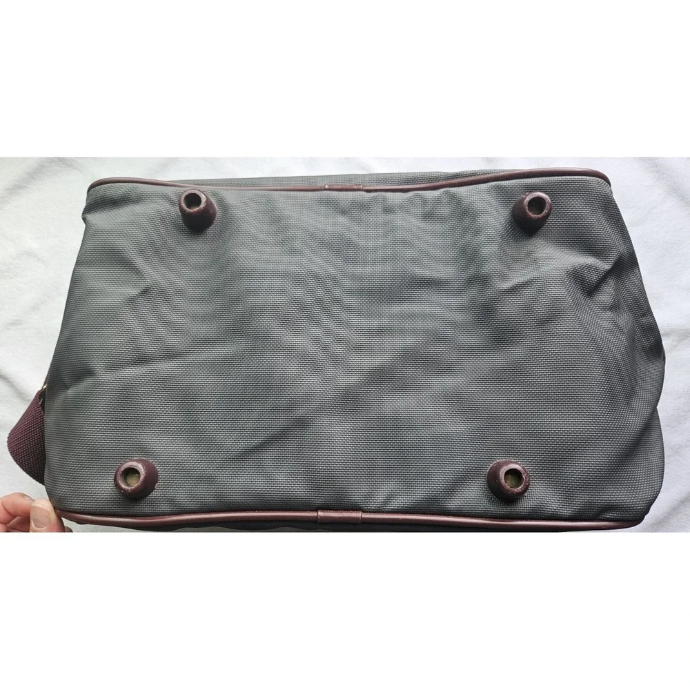 Vintage Samsonite Series 2100 Carry-On Travel Bag Gray Burgundy Shoulder Strap